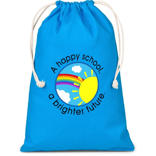 Altitude Allsorts Maxi Cotton Drawstring Pouch - Cyan